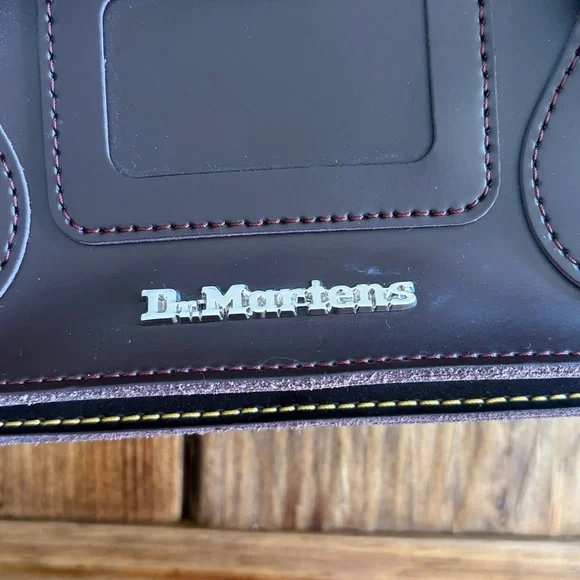 Dr. Martens Leather 11” Crossbody Messenger Bag burgandy/brown color - Picture 3 of 10